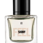 Frasco elegante do perfume feminino FEEL SHINY Eau de Parfum da marca LR