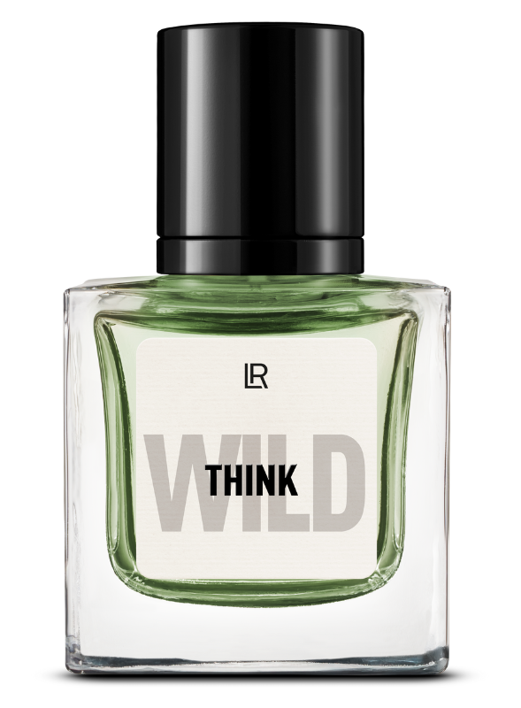 Frasco do perfume masculino THINK WILD Eau de Parfum da marca LR