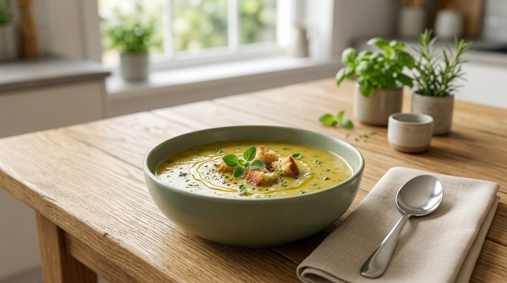 Refeição rápida e saudável de sopa de vegetais para dias atarefados